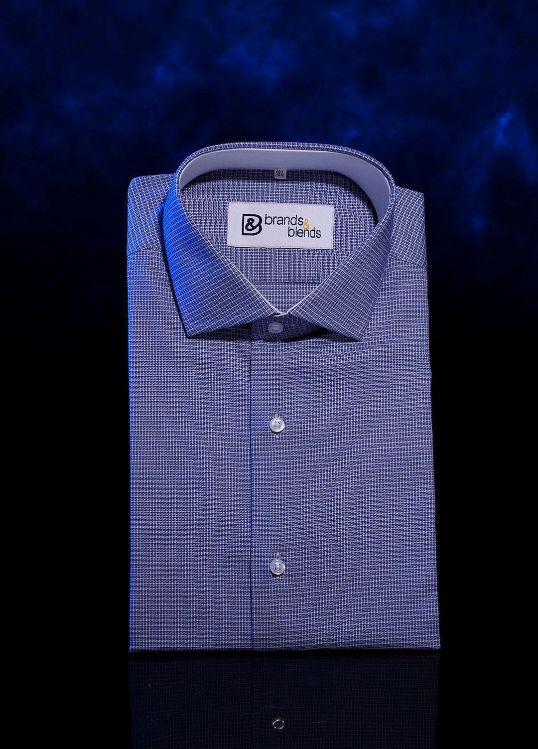 Brands & Blends Cotton Formal Shirts for Men - Navy blue