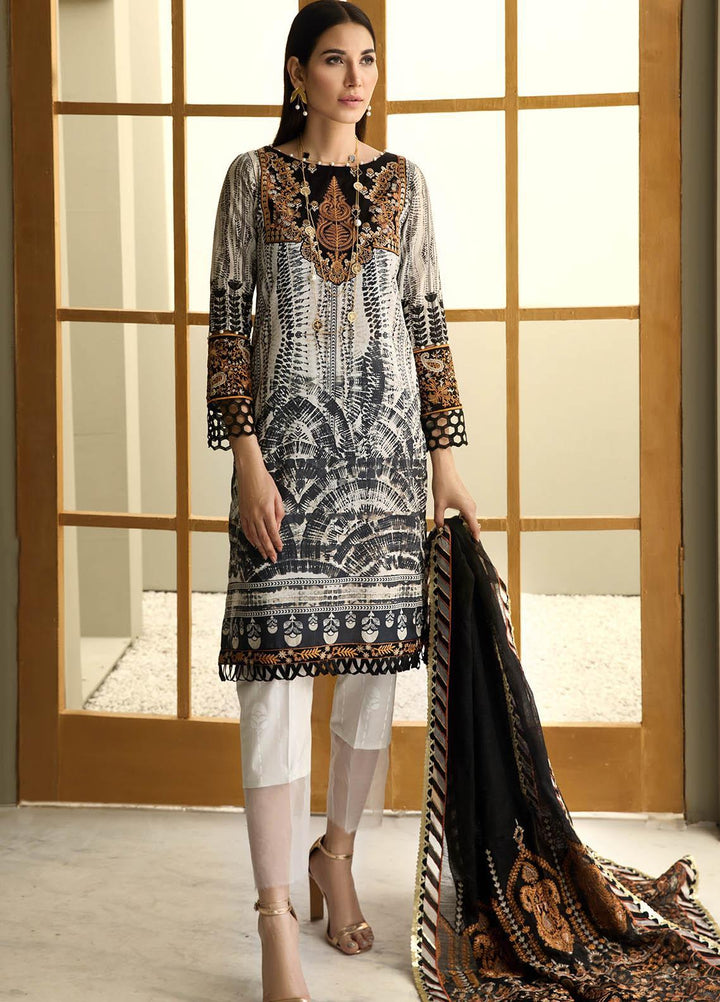 Resham Ghar Embroidered Lawn Suits Unstitched 3 Piece RG21B RGS-01 - Summer Collection
