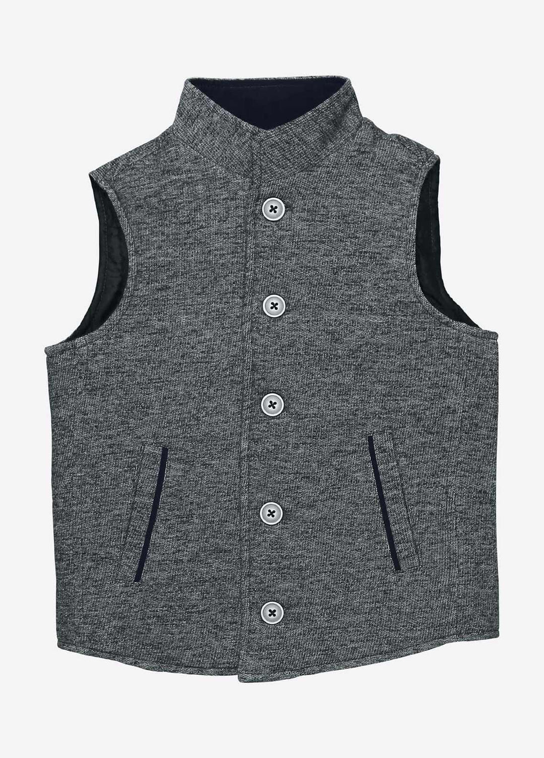 Brumano Polyester Casual Jackets for Boys - BM20JJ Grey Quilted Casual Sleeveless Vest - Junior