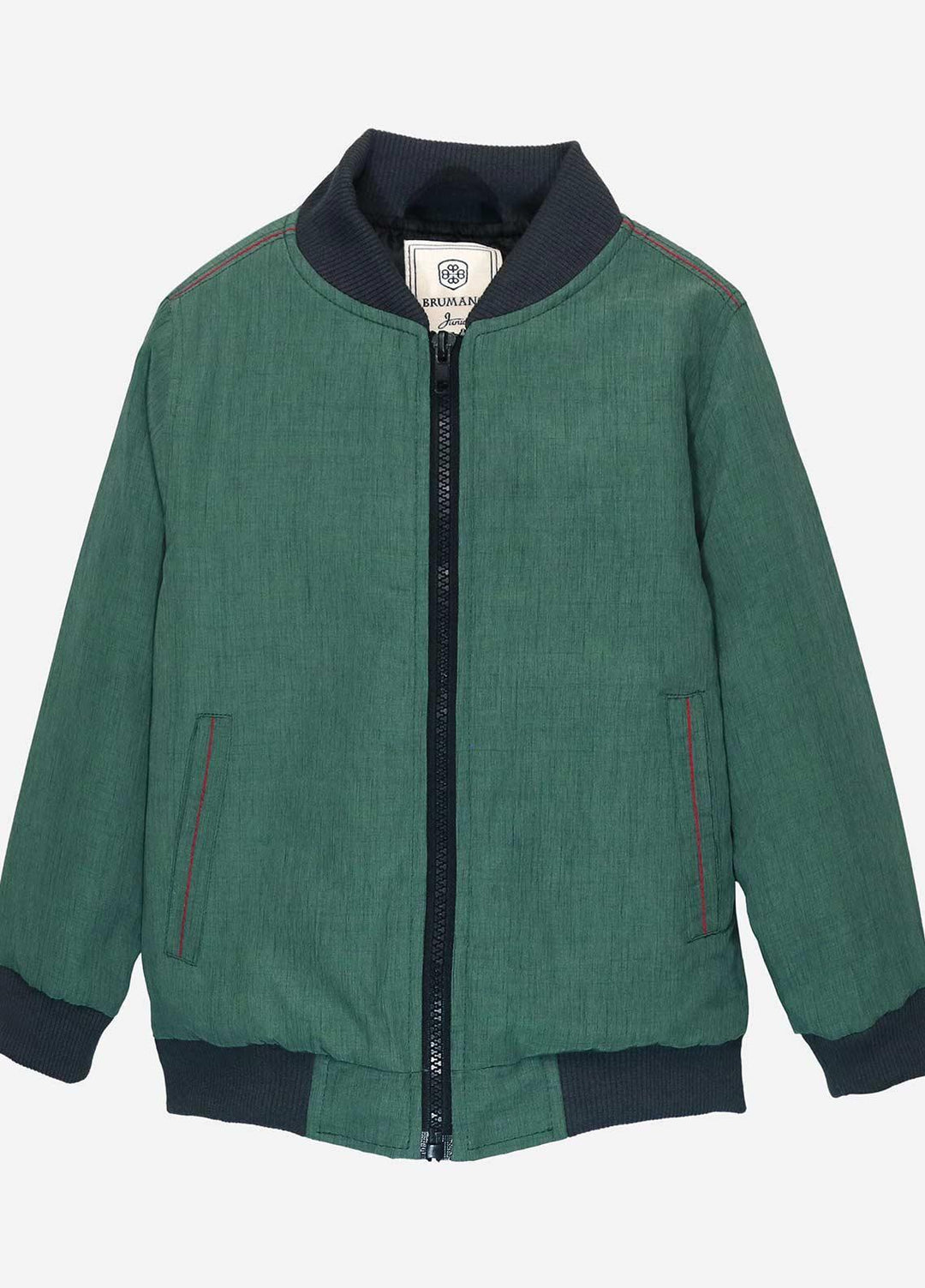 Brumano Polyester Casual Boys Jackets - BM20JJ Sea Green Quilted Casual Bomber Jacket - Junior