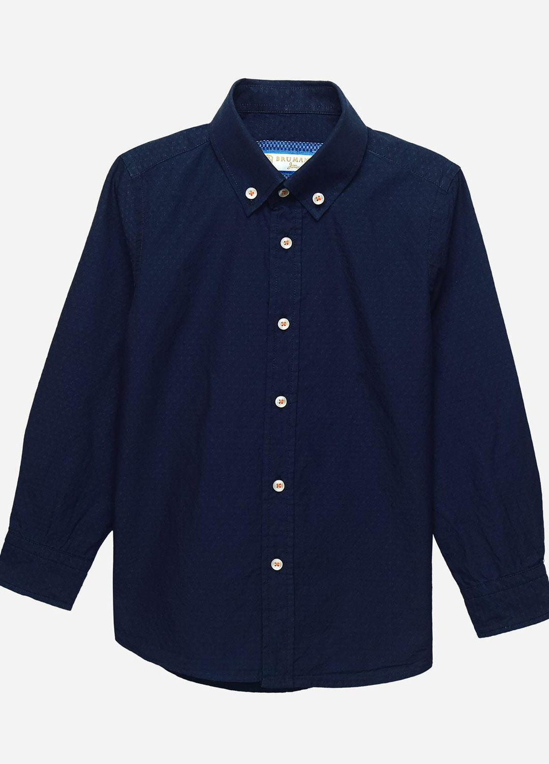 Brumano Cotton Casual Shirts for Boys - BM20JS Navy Indigo Dyed Structured Casual Shirt-Junior
