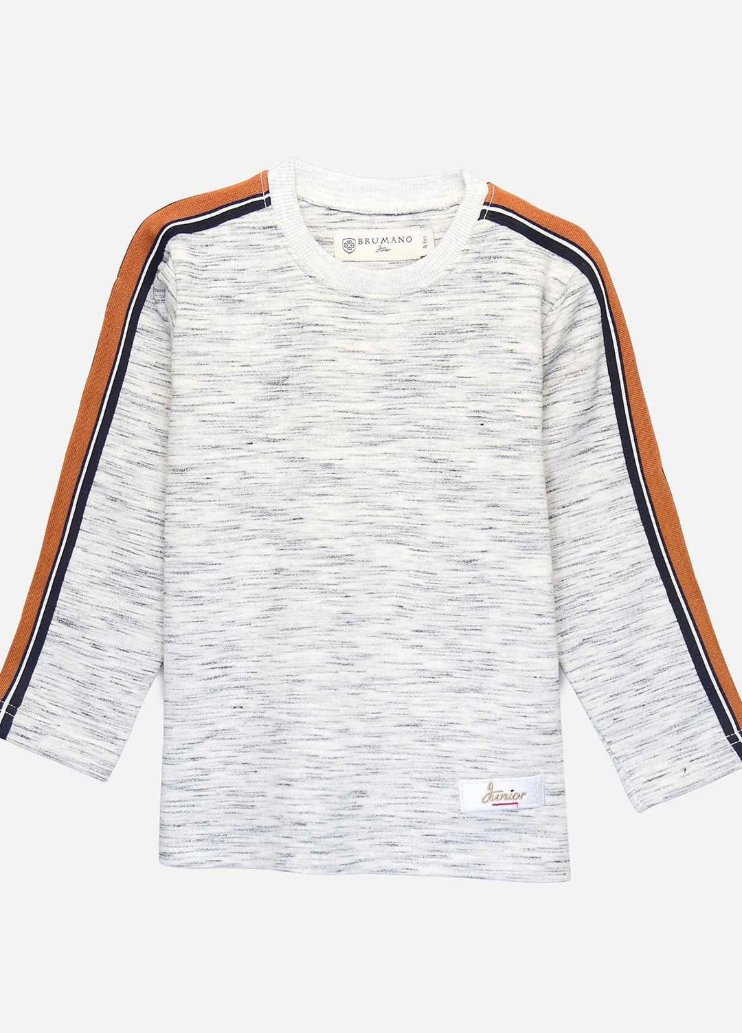 Brumano Cotton Casual Shirts for Boys - BM20SS Sweatshirt With Orange Stripe Detailing-Junior