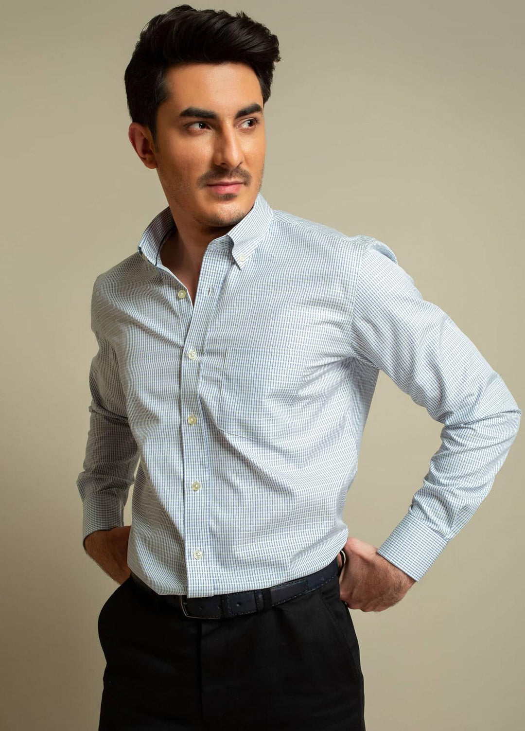 Brumano Cotton Casual Shirts for Mens - Blue & Yellow Formal Checkered Shirt BRM-1169