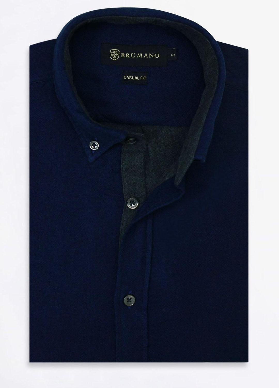 Brumano Cotton Casual Mens Shirts - Navy Blue Double Sided Shirt