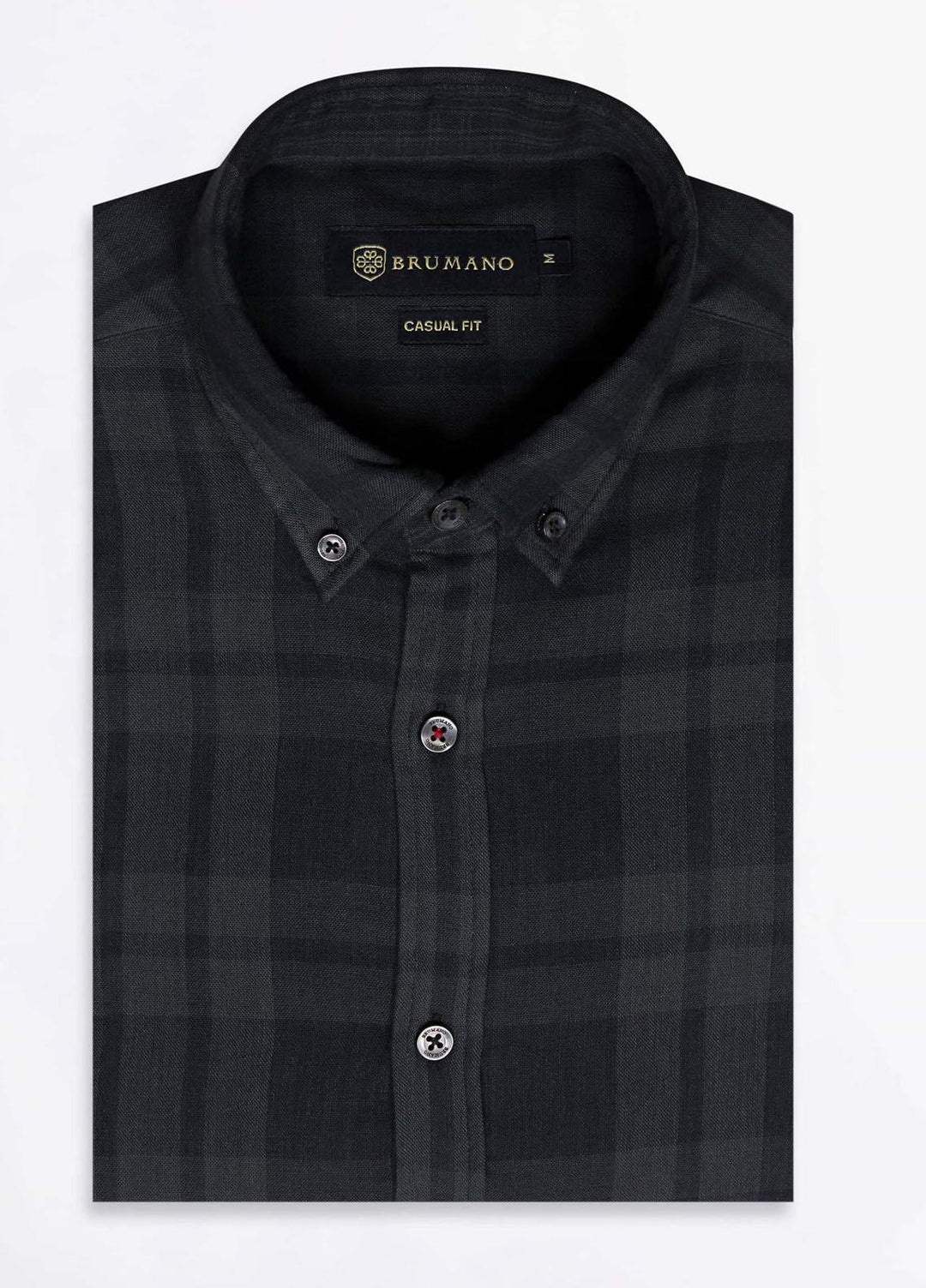 Brumano Cotton Casual Shirts for Mens - Dark Olive Checkered Shirt