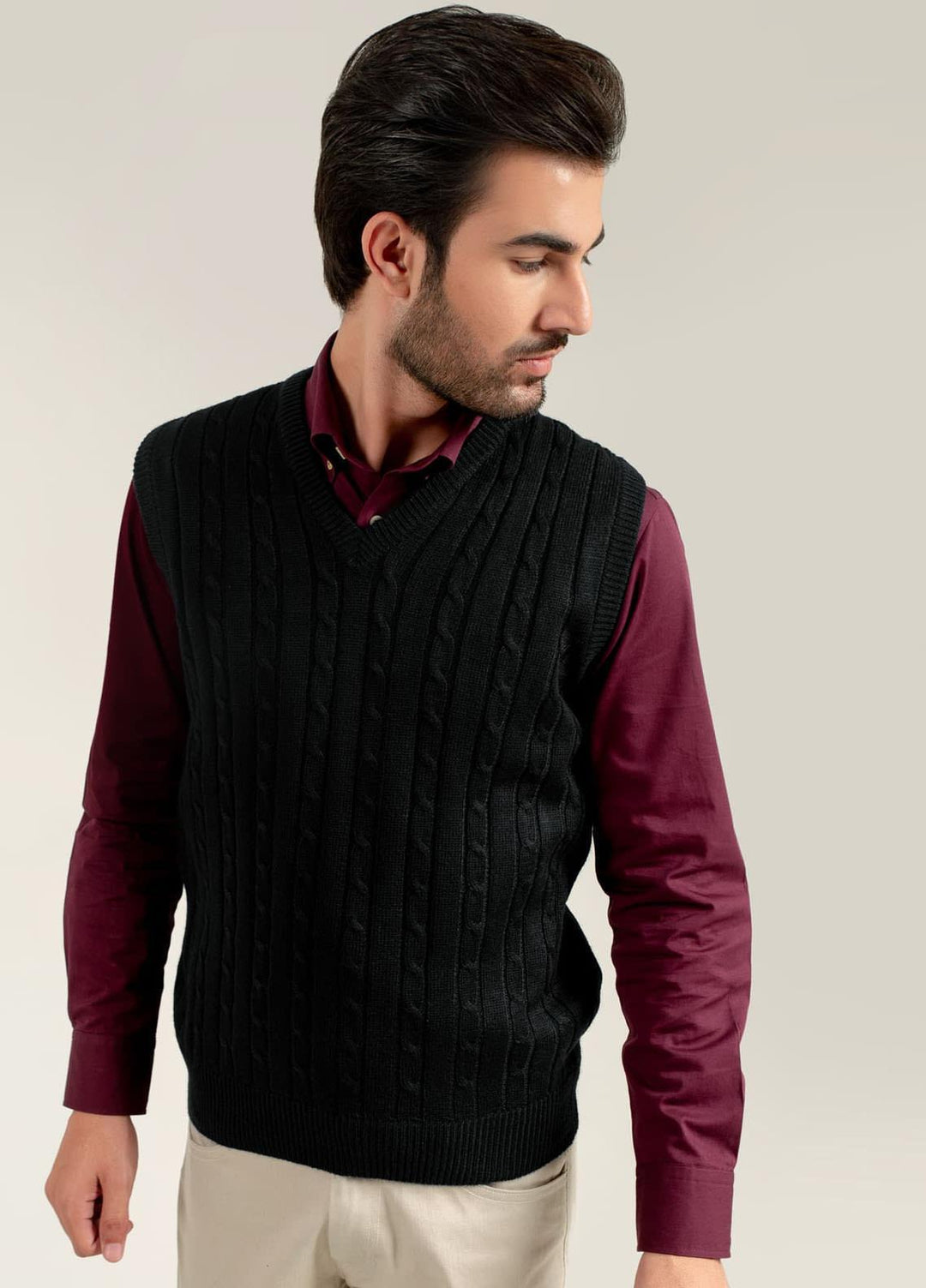 Brumano Acrylic Sleeveless Men Sweaters - BM20WS Sleeveless Sweater 0-22-0020-081