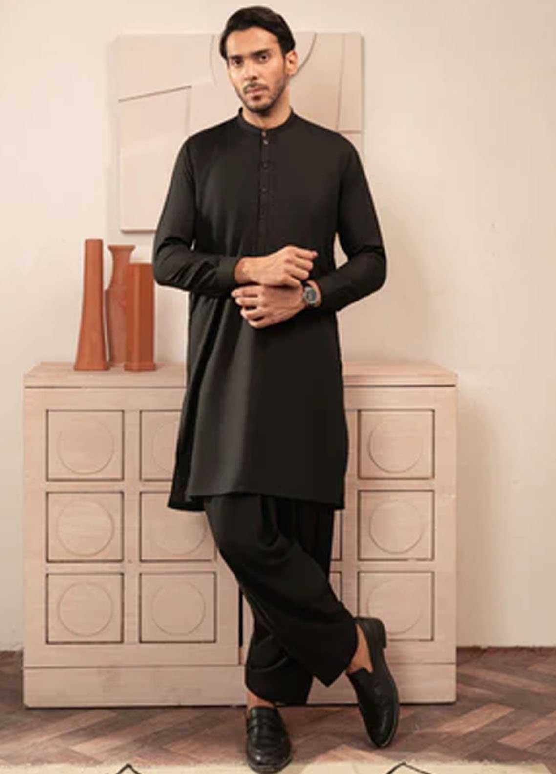 Alif Yay Pret Plain Blended Kurta-Shalwar AY-019