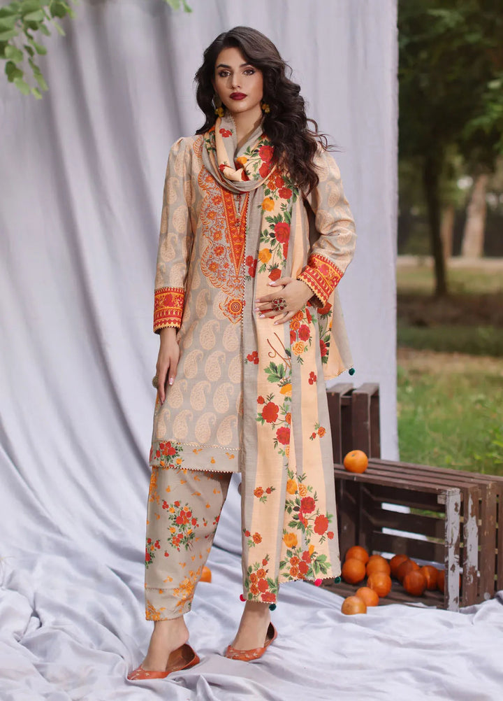 C Prints by Charizma Printed Khaddar Suit Unstitched 3 Piece CRZ24C2 CPW4-13 - Winter Collection