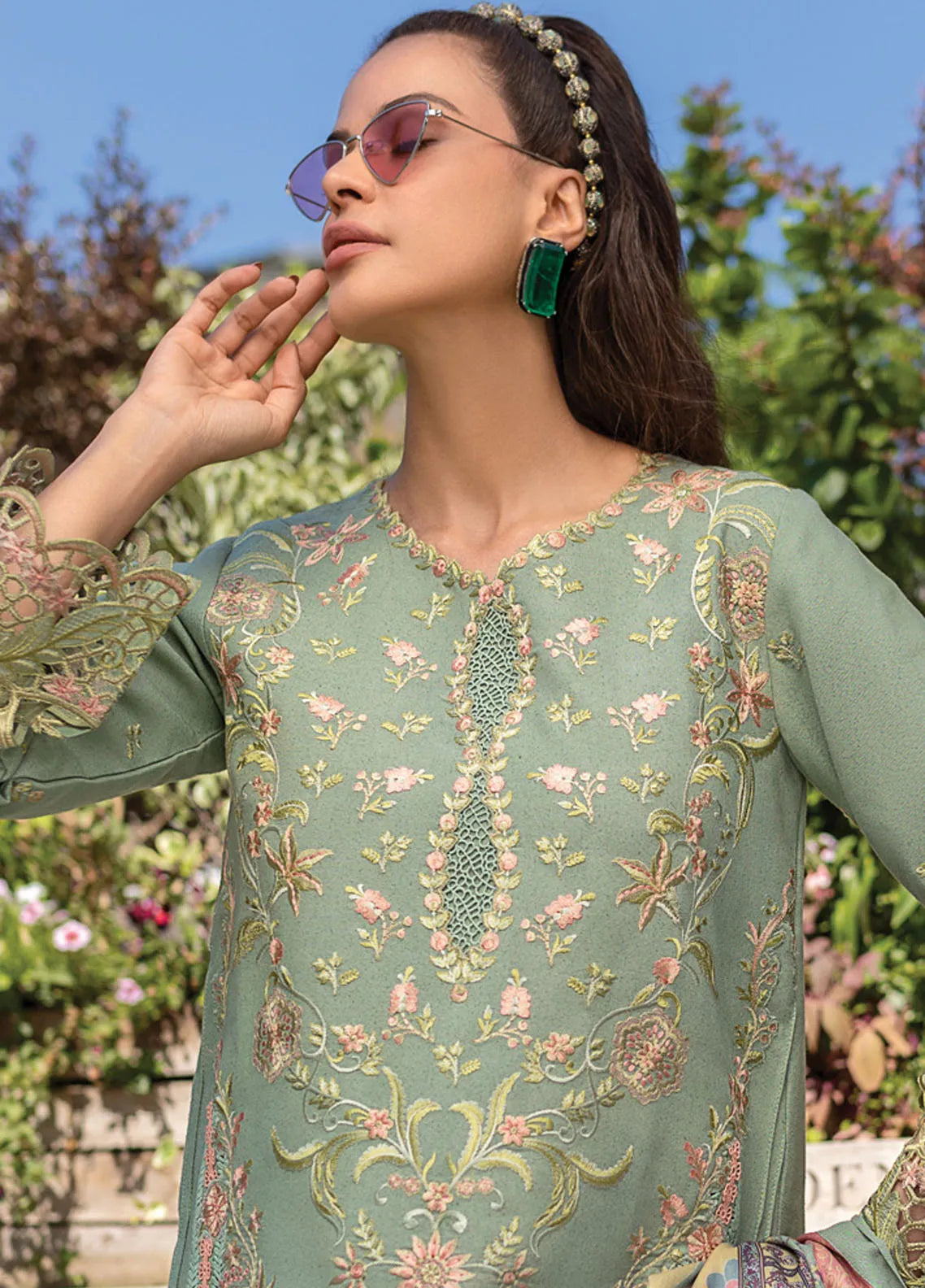 Carnation By Rang Rasiya Embroidered Slub Suit Unstitched 3 Piece RR24CE D-03 Autumn - Winter Collection