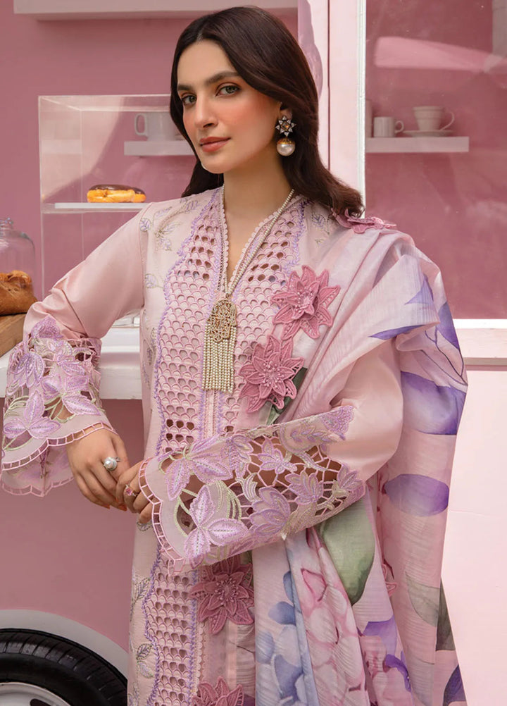 Carnation By Rang Rasiya Embroidered Lawn Suit Unstitched 3 Piece RR24CF D-10 Leah - Summer Collection
