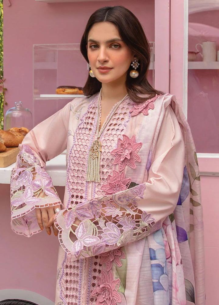 Carnation By Rang Rasiya Embroidered Lawn Suit Unstitched 3 Piece RR24CF D-10 Leah - Summer Collection