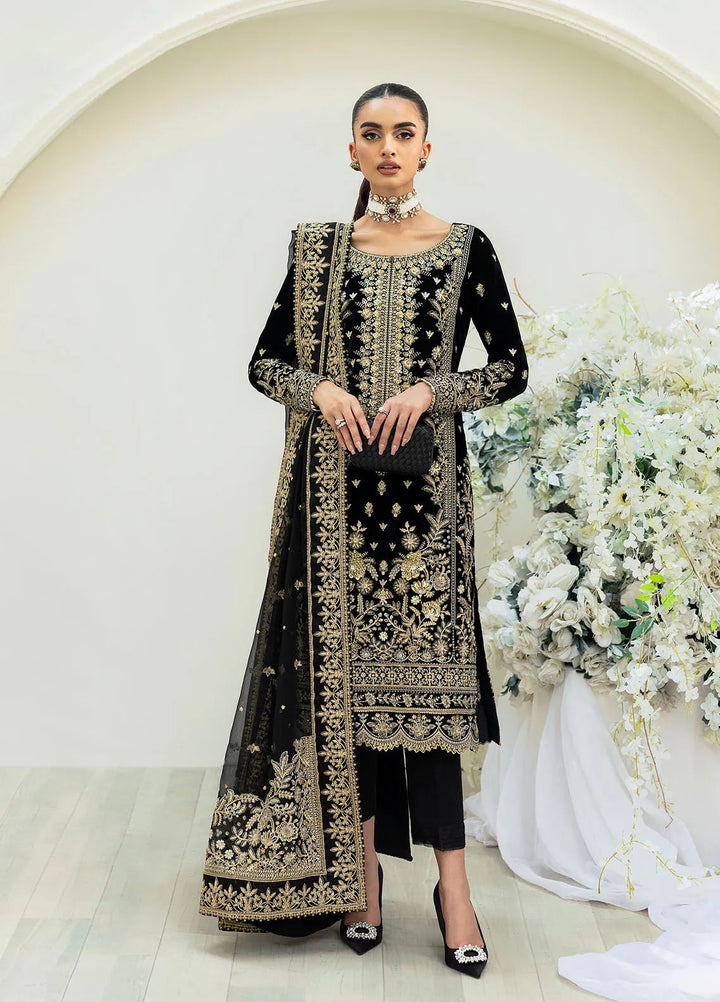 Celeste by Gulaal Embroidered Velvet Suit Unstitched 3 Piece GL-UV-24-01 Velour - Formal Collection