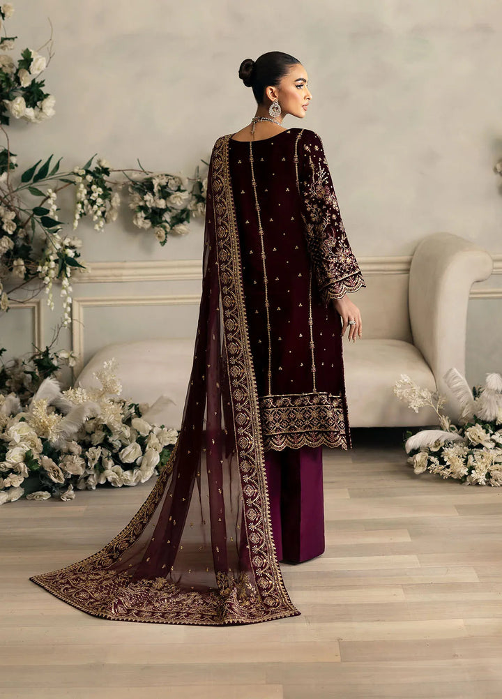 Celeste by Gulaal Embroidered Velvet Suit Unstitched 3 Piece GL-UV-24-03 Ember - Formal Collection