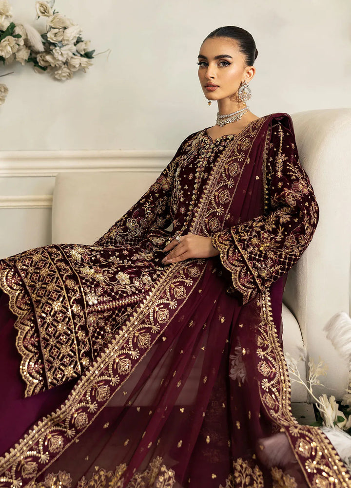 Celeste by Gulaal Embroidered Velvet Suit Unstitched 3 Piece GL-UV-24-03 Ember - Formal Collection