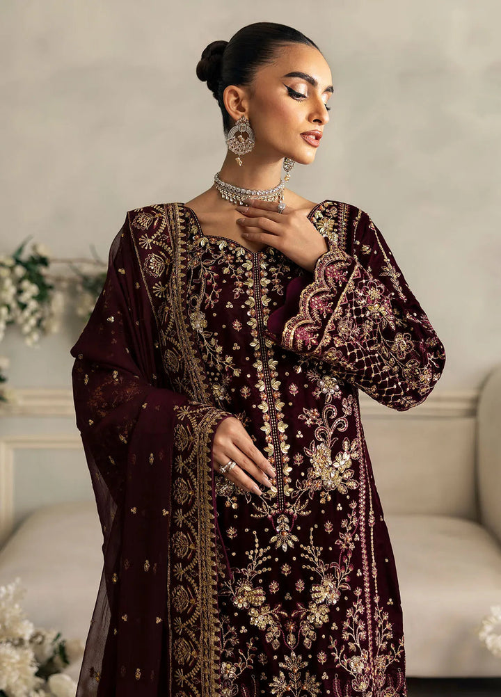 Celeste by Gulaal Embroidered Velvet Suit Unstitched 3 Piece GL-UV-24-03 Ember - Formal Collection