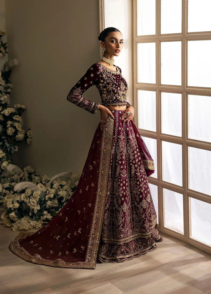 Celeste by Gulaal Embroidered Velvet Suit Unstitched 3 Piece GL-UV-24-05 Carmine - Formal Collection