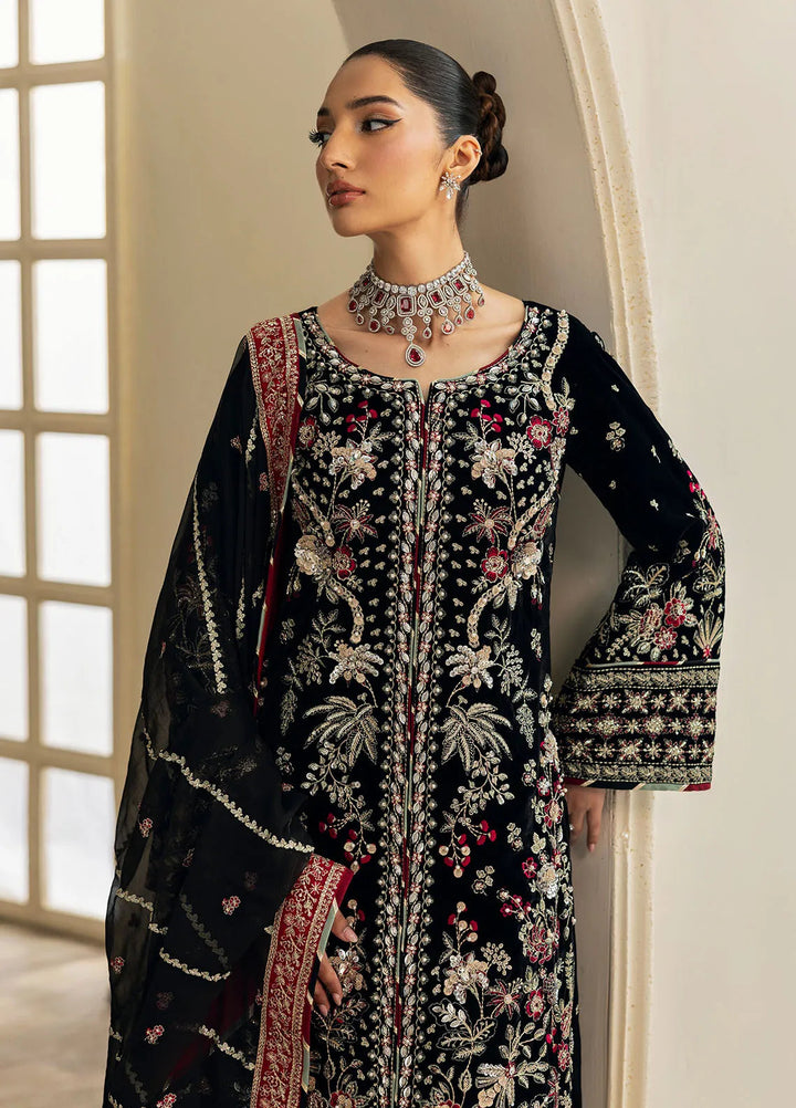 Celeste by Gulaal Embroidered Velvet Suit Unstitched 3 Piece GL-UV-24-06 Raven - Formal Collection