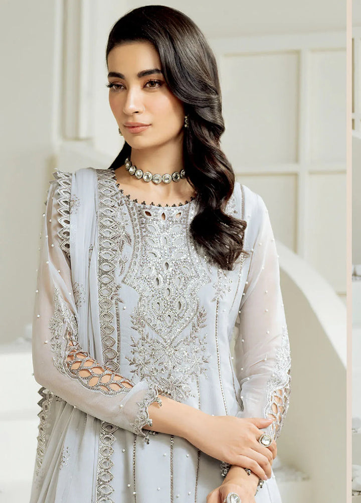 Celine by Alizeh Fashion Embroidered Chiffon Suit Unstitched 3 Piece AFB25C D-02 Luna - Formals Collection