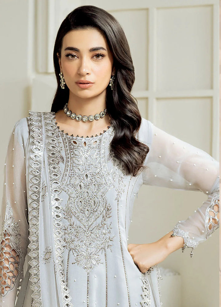 Celine by Alizeh Fashion Embroidered Chiffon Suit Unstitched 3 Piece AFB25C D-02 Luna - Formals Collection