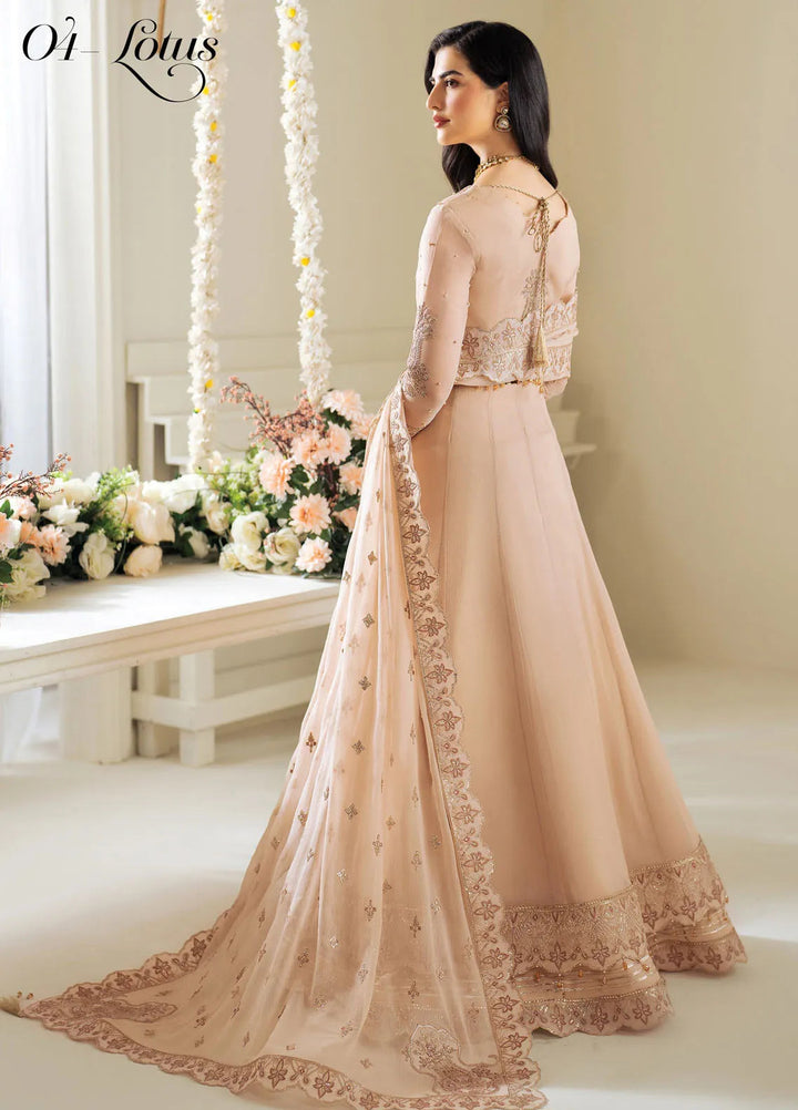 Celine by Alizeh Fashion Embroidered Chiffon Suit Unstitched 3 Piece AFB25C D-04 Lotus - Formals Collection