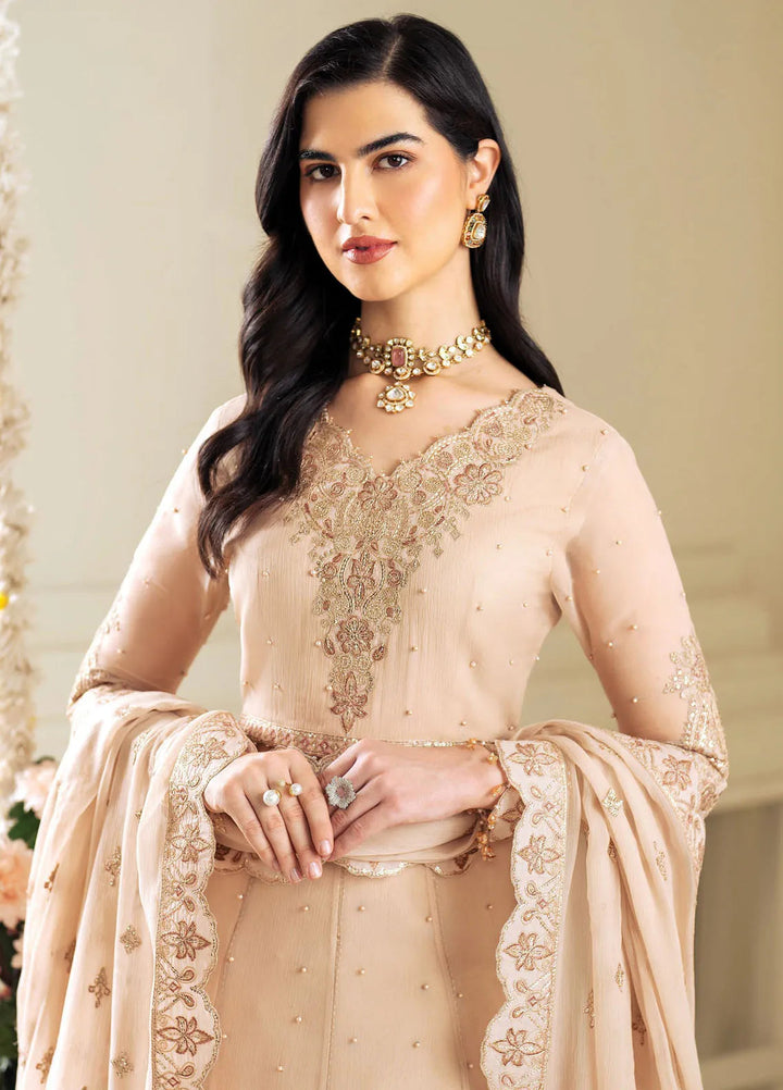 Celine by Alizeh Fashion Embroidered Chiffon Suit Unstitched 3 Piece AFB25C D-04 Lotus - Formals Collection