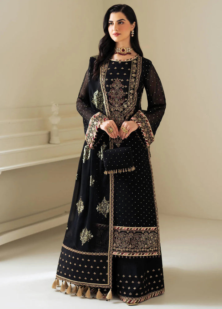 Celine by Alizeh Fashion Embroidered Chiffon Suit Unstitched 3 Piece AFB25C D-05 Alba - Formals Collection