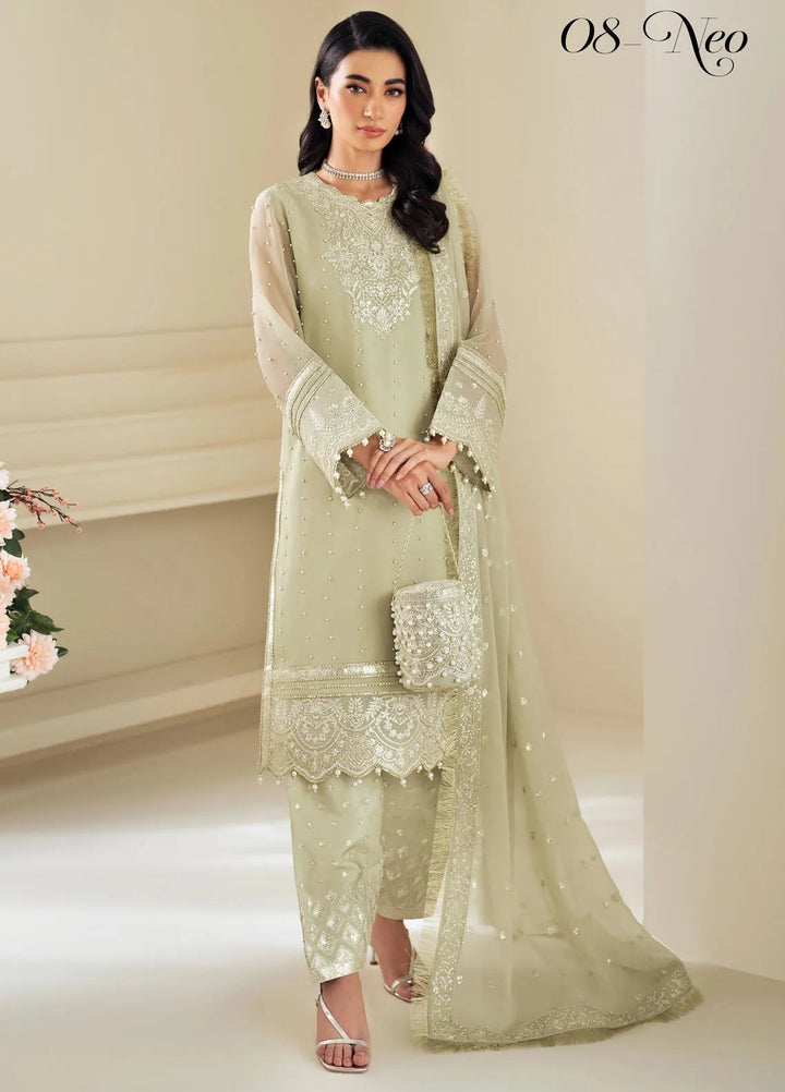 Celine by Alizeh Fashion Embroidered Chiffon Suit Unstitched 3 Piece AFB25C D-08 Neo - Formals Collection