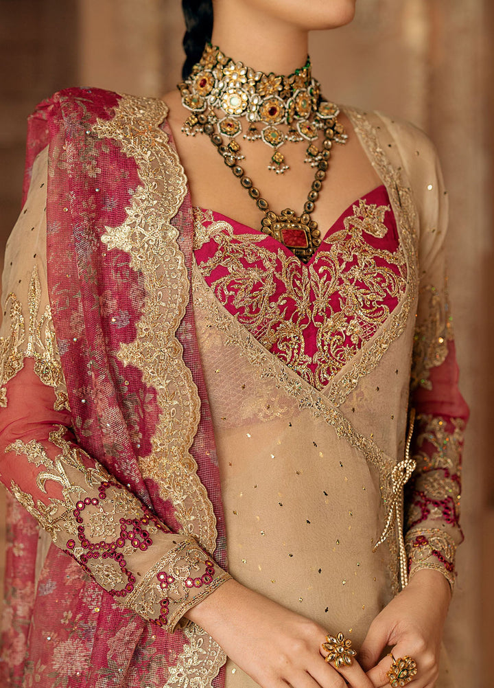 Chamak Dhamak by Fozia Khalid Pret Embelished Organza 4 Piece Suit FK-9002 Roka