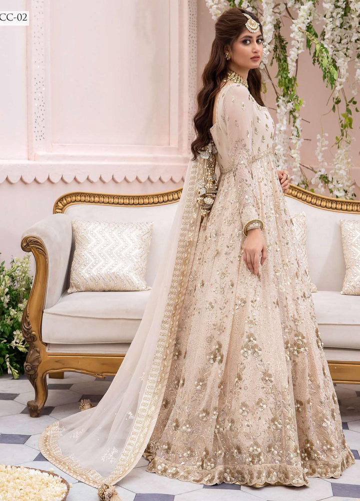 Chandni By Asim Jofa Embroidered Chiffon Suits Unstitched 3 Piece AJ23CH AJCC-02 - Luxury Collection