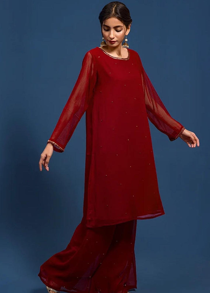 Change Festive Pret  Chiffon 2 Piece Suit CK2336 Maroon