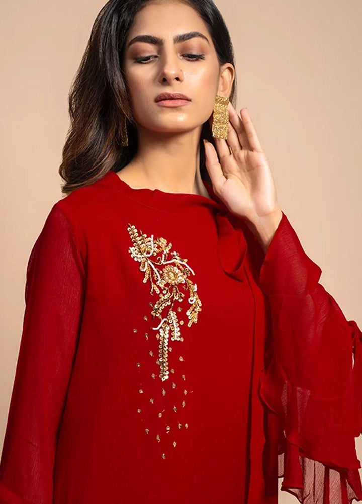 Change Festive Pret  Chiffon Shirt CK2417 Red