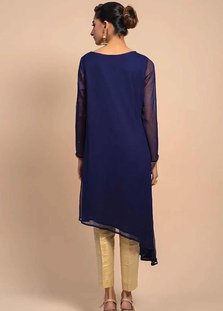 Change Festive Pret  Chiffon Shirt CK2391 Navy Blue