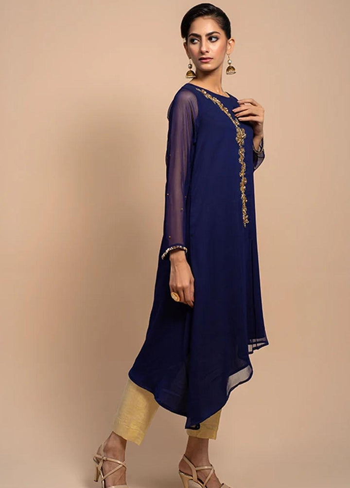 Change Festive Pret  Chiffon Shirt CK2391 Navy Blue