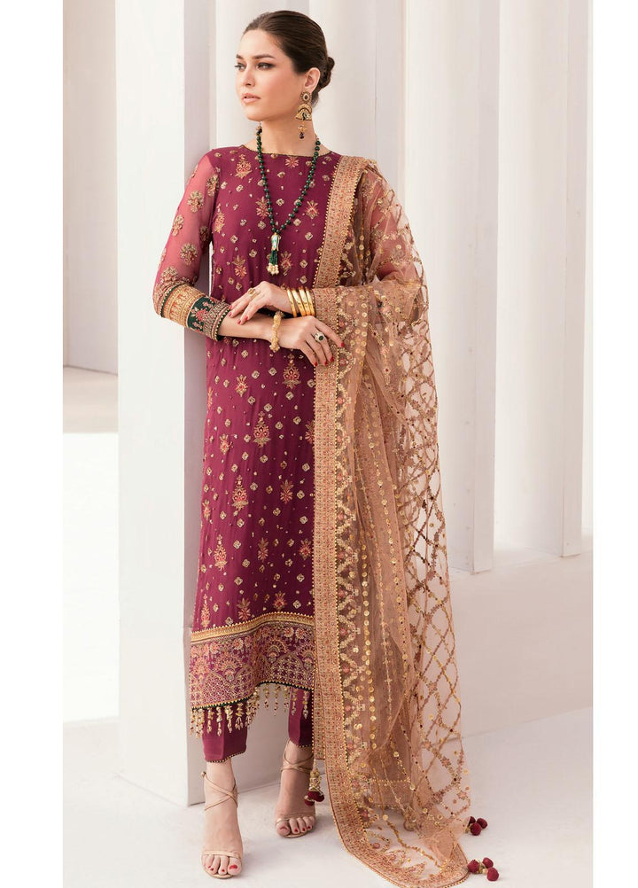 Chantelle By Baroque Embroidered Chiffon Suits Unstitched 3 Piece BQ23CH BQU-CH11-D02 - Luxury Formal Collection