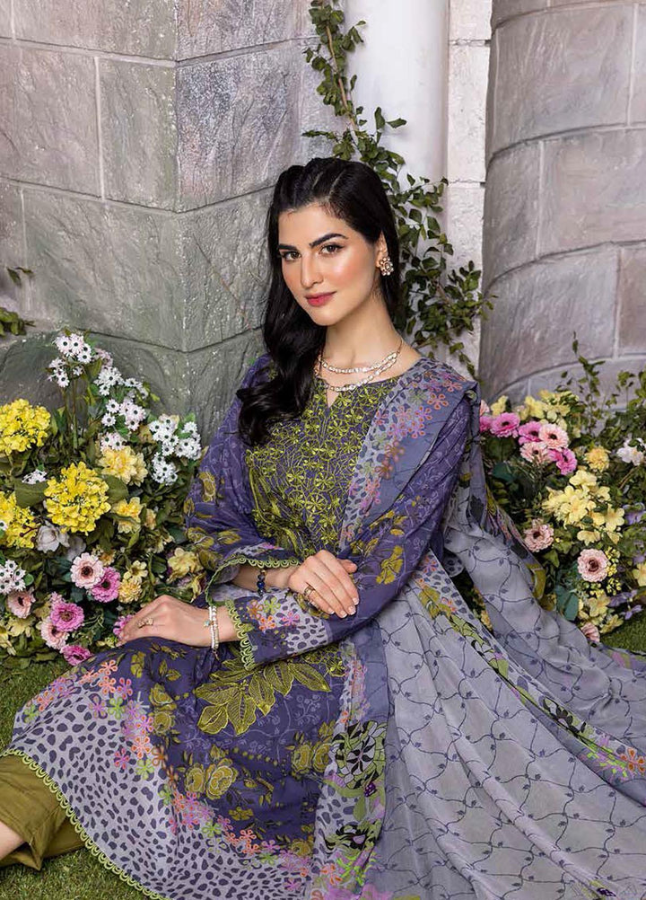 Charizma Embroidered Lawn Suits Unstitched 3 Piece CRZ22CBL-2 CCS-05-B - Summer Collection