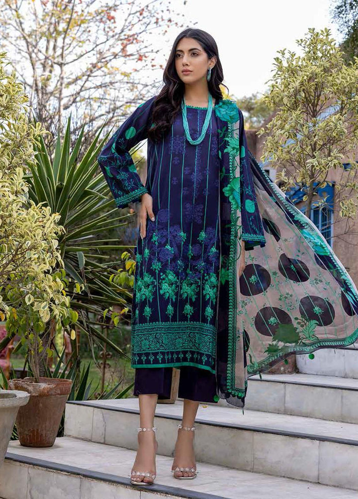 Charizma Embroidered Lawn Suits Unstitched 3 Piece CRZ22CBL-2 CCS-09-B - Summer Collection