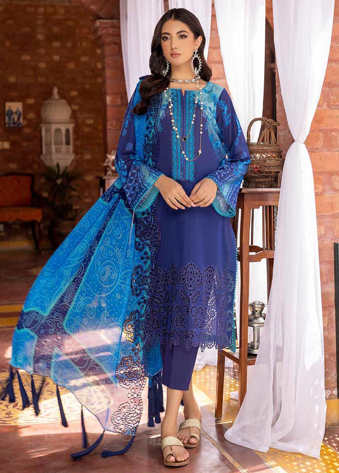 Baroque Embroidered Swiss Voile Suits Unstitched 3 Piece BQ22SV SV08-07 - Spring Collection