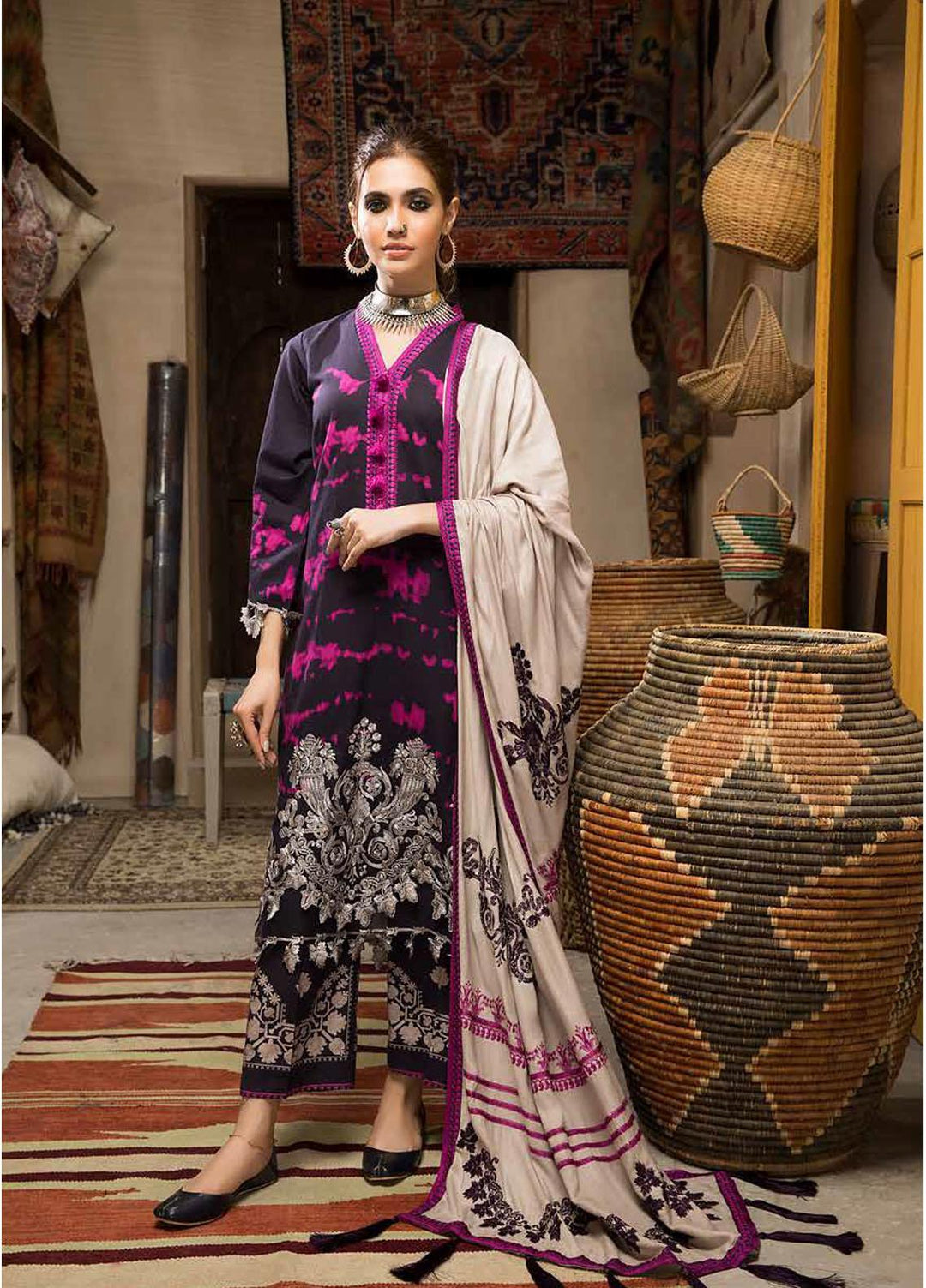 Charizma Embroidered Khaddar Suits Unstitched 3 Piece CRZ21NF CNW-05 - Winter Collection
