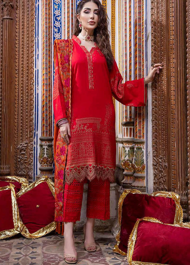 Charizma Embroidered  Leather Jacquard Suits Unstitched 3 Piece CRZ21LJ CLJ-13 - Winter Collection