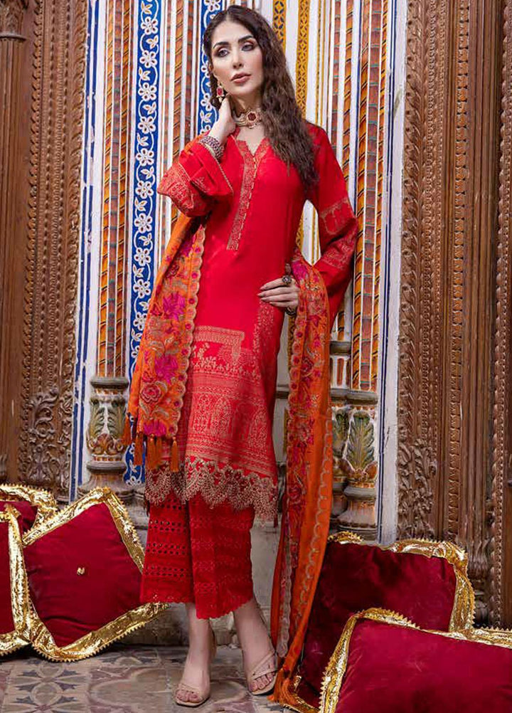 Charizma Embroidered  Leather Jacquard Suits Unstitched 3 Piece CRZ21LJ CLJ-13 - Winter Collection