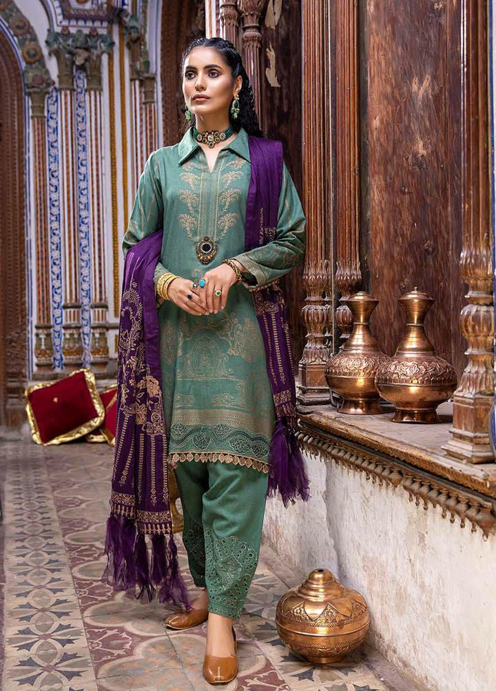 Charizma Embroidered  Leather Jacquard Suits Unstitched 3 Piece CRZ21LJ CLJ-16 - Winter Collection