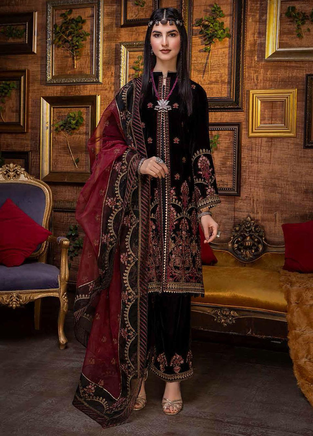 Signora By Charizma Embroidered Velvet Suits Unstitched 3 Piece CRZ21SV CVT-01 - Winter Collection