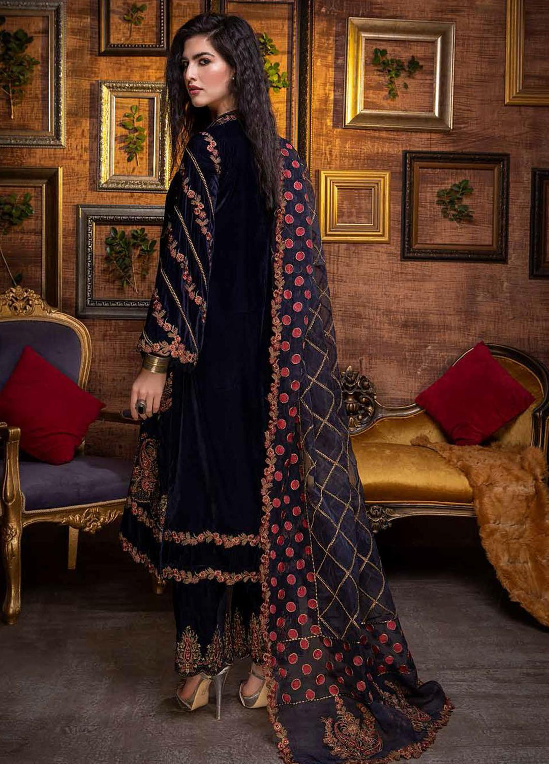 Signora By Charizma Embroidered Velvet Suits Unstitched 3 Piece CRZ21SV CVT-06 - Winter Collection