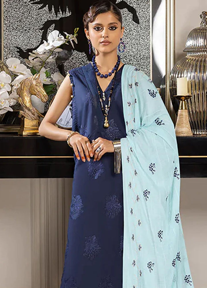 Charlotte by Humdum Chikankari Lawn Suits Unstitched 3 Piece HD24CH D-09 - Summer Collection