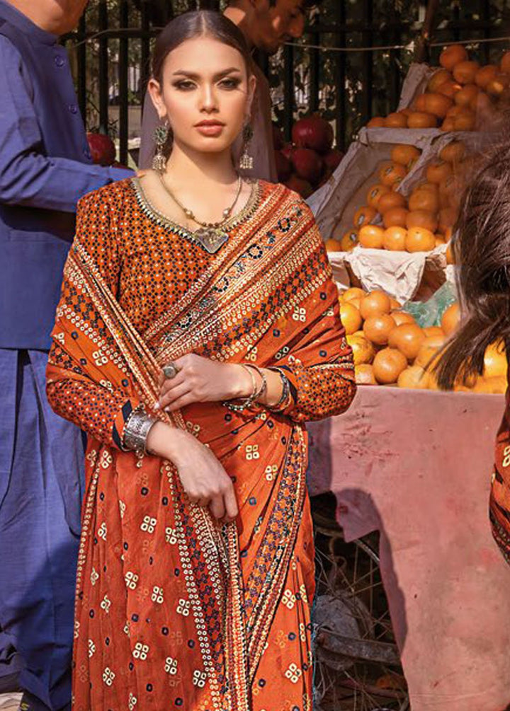 Chunri By Gul Ahmed Embroidered Chiffon Suits Unstitched Saree GA24C PRS-42003 - Summer Collection