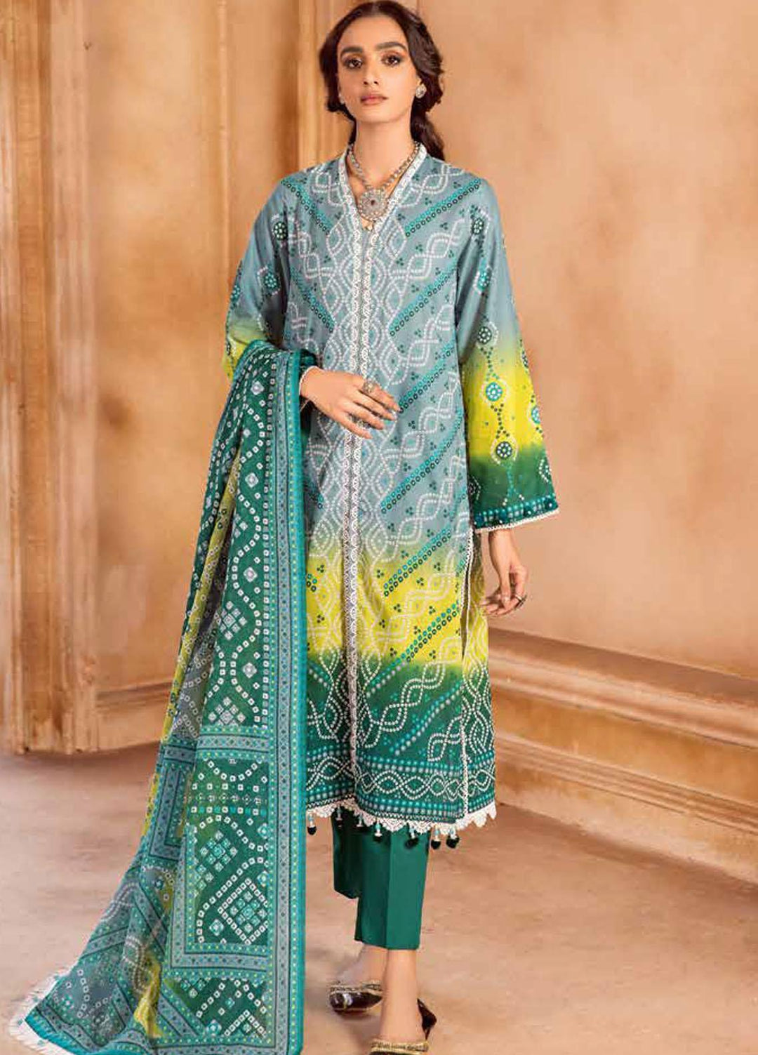 Chunri by Gul Ahmed Printed Lawn Suits Unstitched 3 Piece GA23C CL-32097 B - Summer Collection