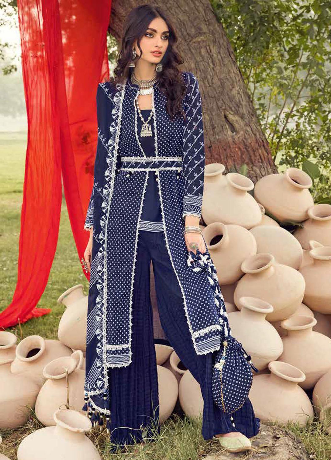 Chunri by Gul Ahmed Printed Lawn Suits Unstitched 3 Piece GA23C CL-32255 B - Summer Collection