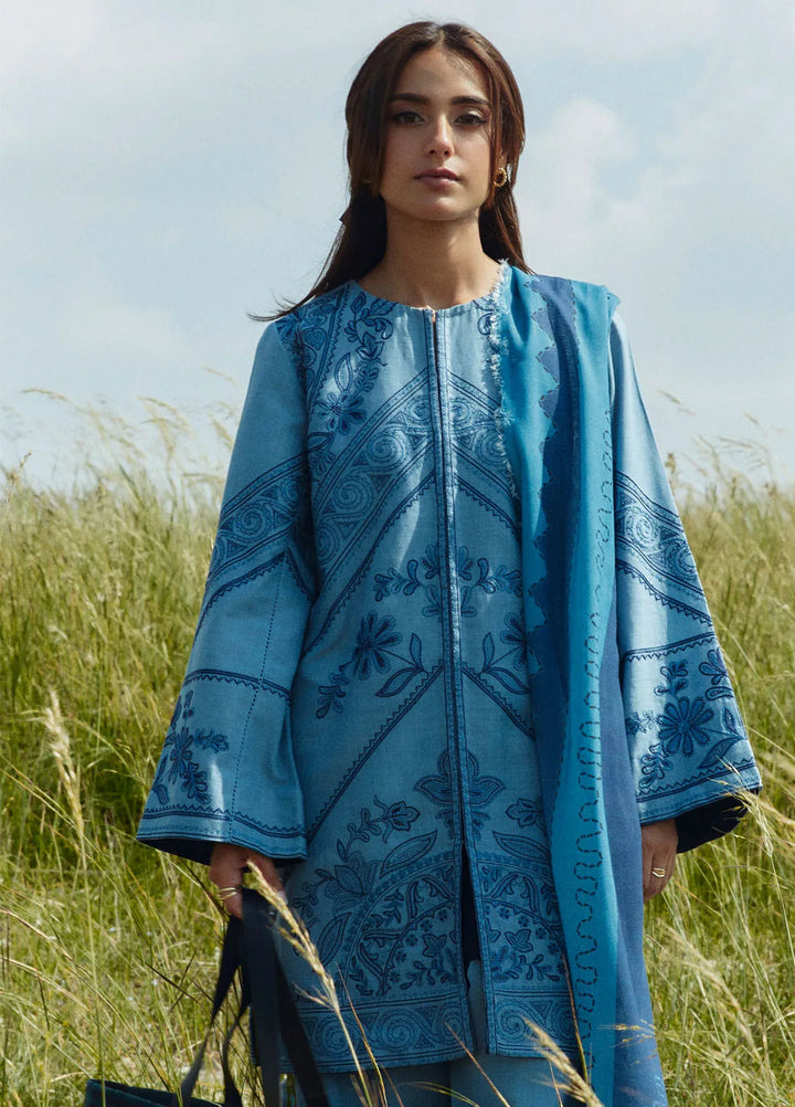 Coco by Zara Shahjahan Embroidered Suits Unstitched 3 Piece CZS24W D4A Topaz - Winter Collection