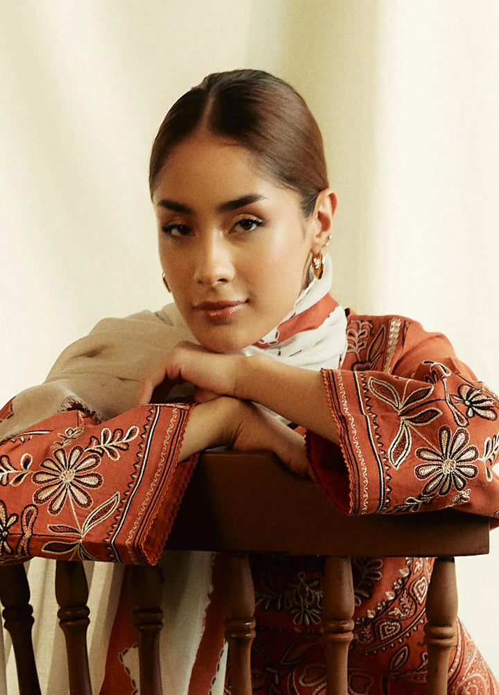 Coco by Zara Shahjahan Embroidered Suits Unstitched 3 Piece CZS24W D4B Topaz - Winter Collection