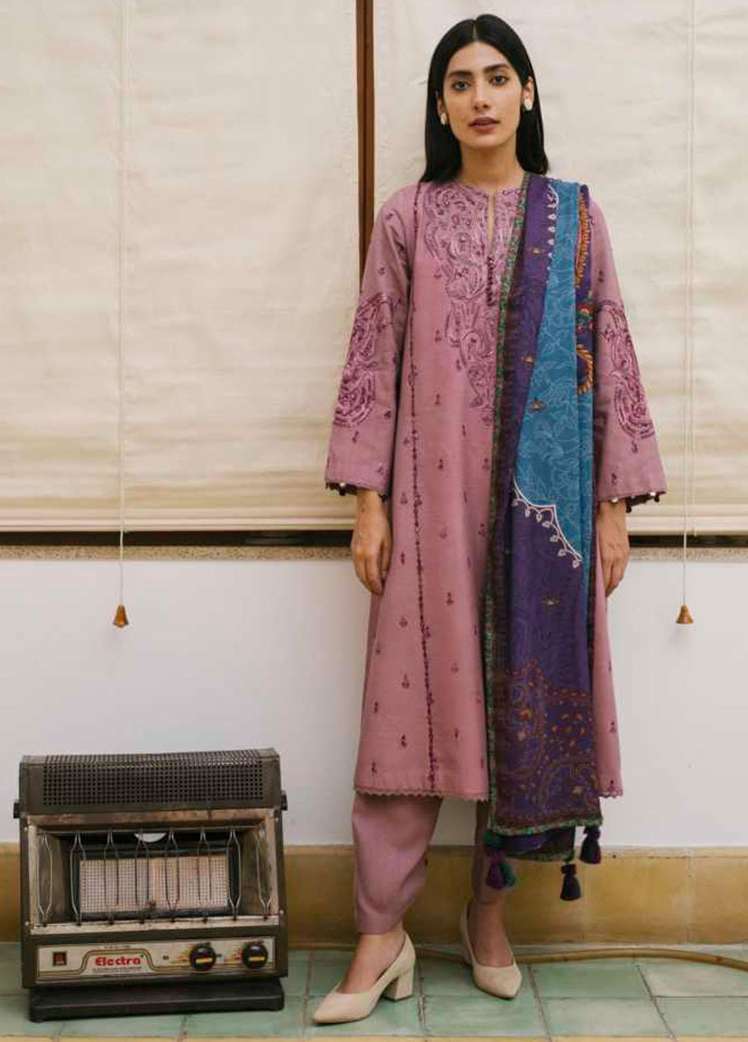 Coco By Zara Shahjahan Embroidered Linen Suits Unstitched 3 Piece CZS21UW ZR-07 B - Winter Collection